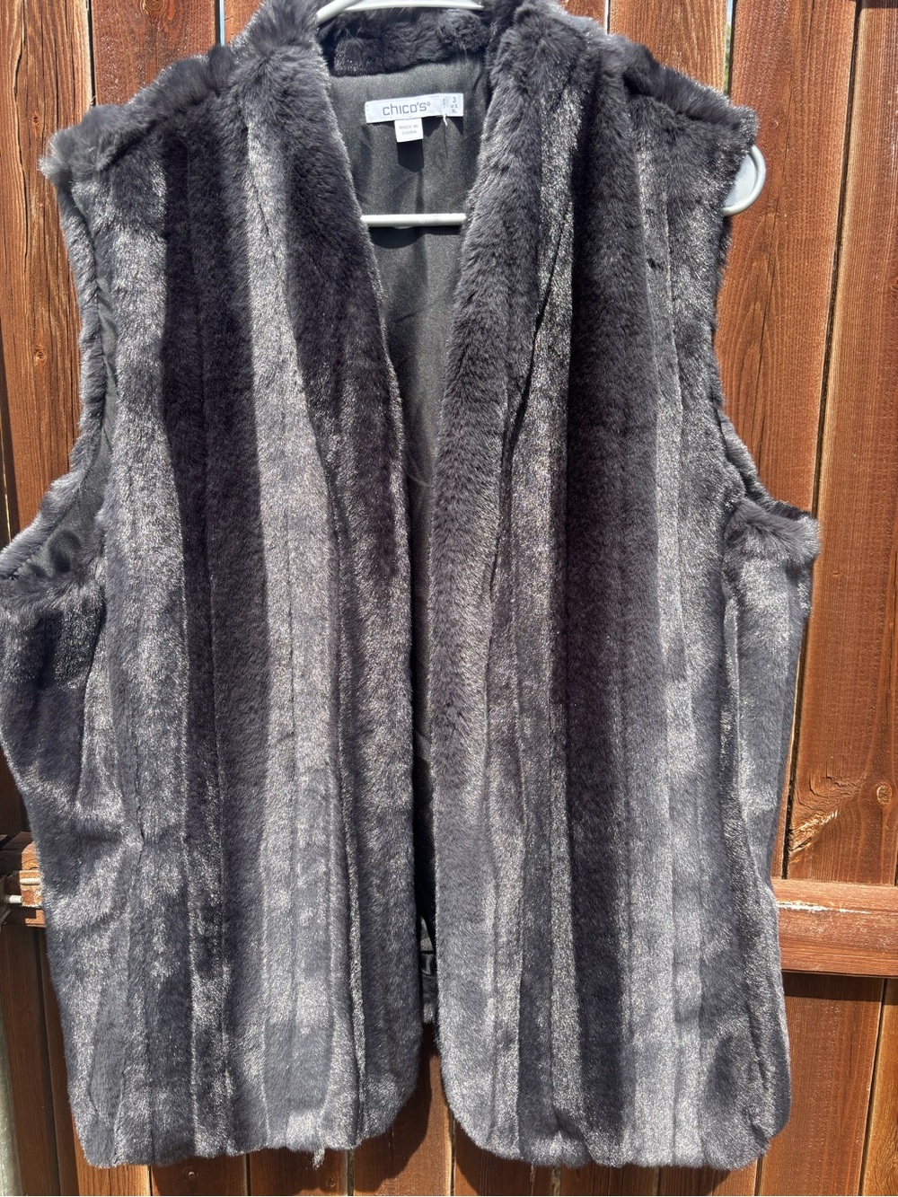 Chico's Black Faux Fur Jacket